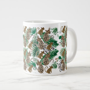 Handwasserfarben Jaguar und Safari-Grün Jumbo-Tasse