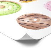 Handwasserfarbene Mattierte MischDonuts Poster (Ecke)