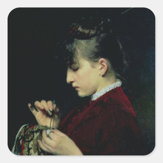 Handwerk, 1887 quadratischer aufkleber (Vorderseite)