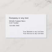 Handwerk klassifiziert Visitenkarten Visitenkarte (Rückseite)