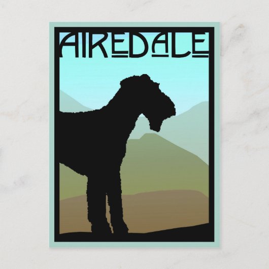 Handwerker Airedale Terrier Postkarte (Vorderseite)
