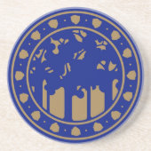 Handwerker-Art-Bäume Sandstein Untersetzer (Vorne)