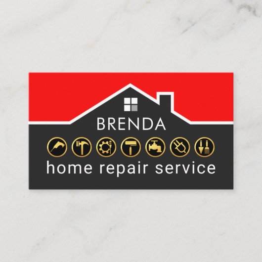 Handwerker-Bau-Service-Dachrahmen Visitenkarte (Vorderseite)