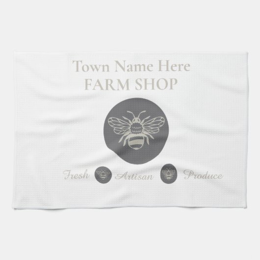 Handwerker-Bauernhofshop oder Bauernmarkt-Bienen-L Geschirrtuch (Horizontal)