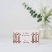 Handwerker braun mit Zaun Visitenkarte (Stehend Vorderseite)