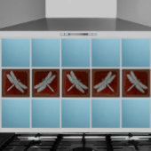 Handwerker Dragonfly Tile, Braun und Türkis Fliese