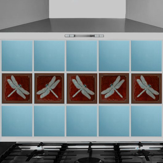 Handwerker Dragonfly Tile, Braun und Türkis Fliese