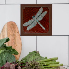 Handwerker Dragonfly Tile, Braun und Türkis Fliese