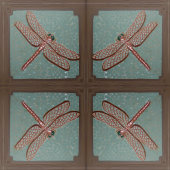 Handwerker Dragonfly Tile, Grün und Kupfer Fliese