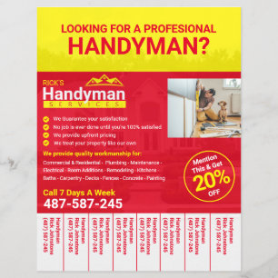 Handwerker-Geschäfts-Flyer - Heimunternehmen Flyer