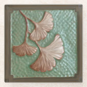 Handwerker Gingko Leaf Glasuntersetzer (Vorderseite)