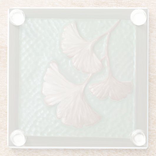 Handwerker Gingko Leaf Glasuntersetzer (Rückseite)