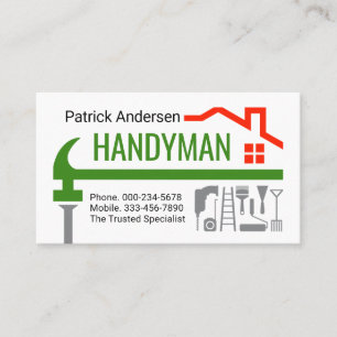 Handwerker Hammer Dachreparatur Reparaturdienst Visitenkarte