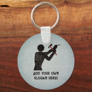 Handwerker - Heimwerker mit Hammer - Eigener Name/ Schlüsselanhänger