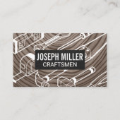 Handwerker Holz Hintergrund | Tools Visitenkarte (Vorderseite)