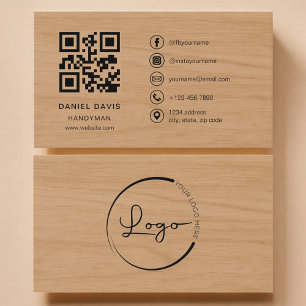 Handwerker Holz Professional QR Code Visitenkarte