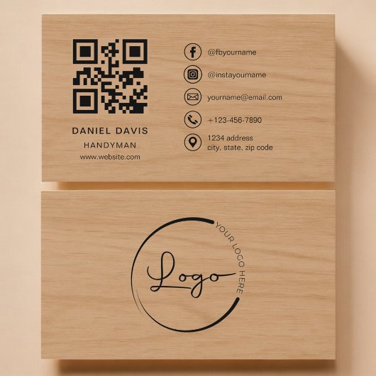 Handwerker Holz Professional QR Code Visitenkarte
