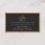 Handwerker Holz QR-Code Bau Schwarz Gold Visitenkarte (Vorderseite)