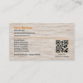 Handwerker Holz QR Code Professional Visitenkarte (Rückseite)