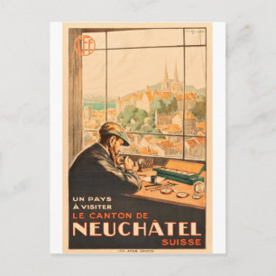 Handwerker in Neuchatel, Schweiz, Vintage-Reise Postkarte