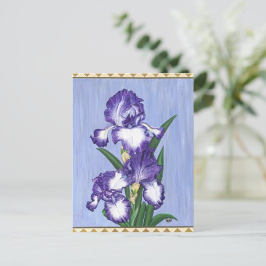 Handwerker Lila Iris Postcard Postkarte (Stehend Vorderseite)