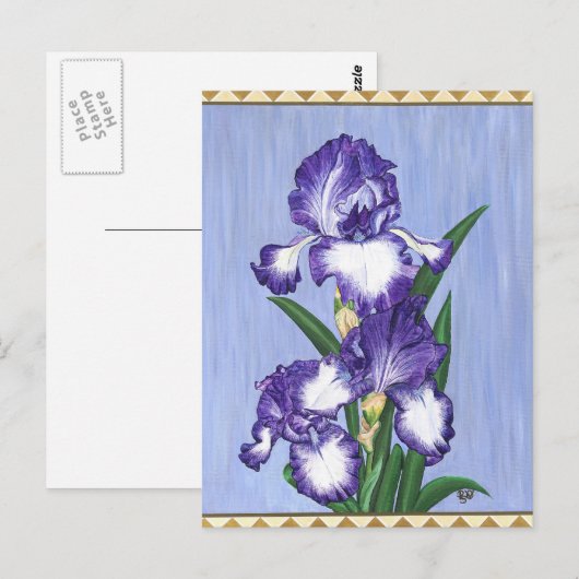 Handwerker Lila Iris Postcard Postkarte (Vorne/Hinten)