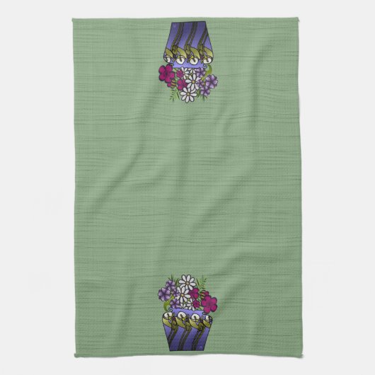 Handwerker Lily Vase Geschirrtuch (Vertikal)