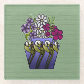 Handwerker Lily Vase Glasuntersetzer (Vorderseite)