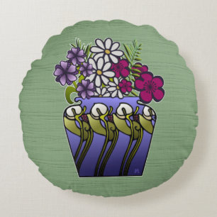 Handwerker Lily Vase Rundes Kissen