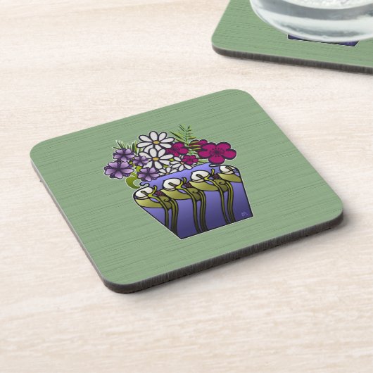 Handwerker Lily Vase Set 6 Getränkeuntersetzer (Linke Seite)