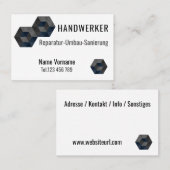 Handwerker Meisterbetrieb Visitenkarte (Vorne/Hinten)