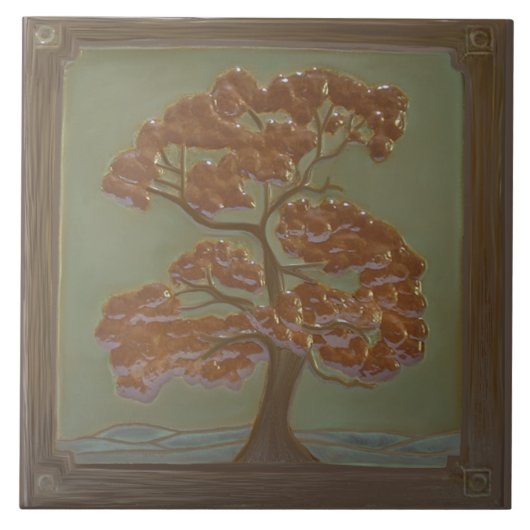 Handwerker Oak Tree Keramik Tile Fliese (Vorderseite)