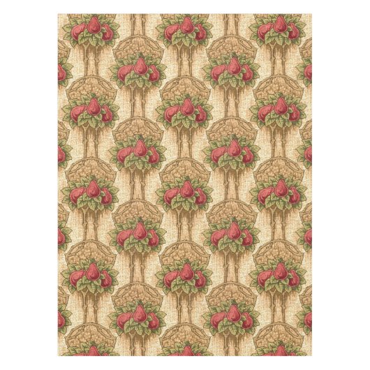 Handwerker oder Mission Style Red Peers Pattern Tischdecke (Vorderseite)
