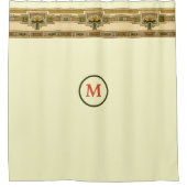 Handwerker oder Mission Style Square Frame Floral Duschvorhang (Vorderseite)