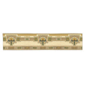 Handwerker oder Mission Style Square Frame Floral Kurzer Tischläufer (Horizontal)