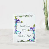 Handwerker-Pfaus (danke von beiden) Dankeskarte (Vorderseite)