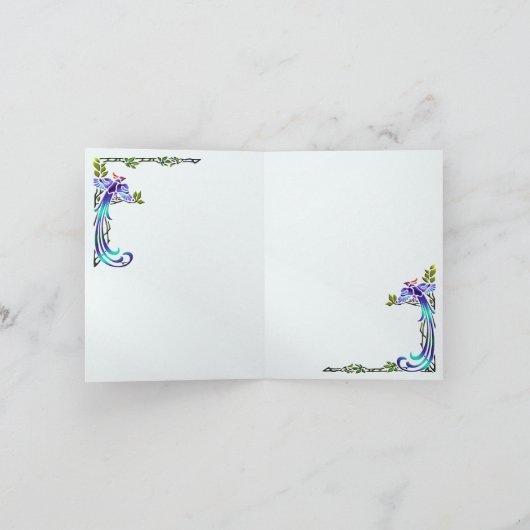 Handwerker-Pfaus (danke von beiden) Dankeskarte (Innenseite)