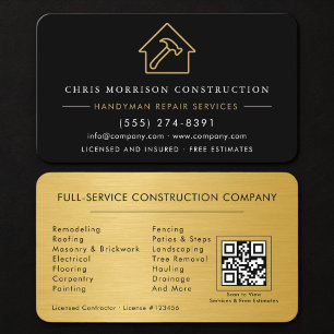 Handwerker-QR-Code Gold Metallisch Visitenkarte