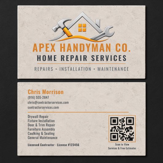 Handwerker-QR-Code Professional Visitenkarte