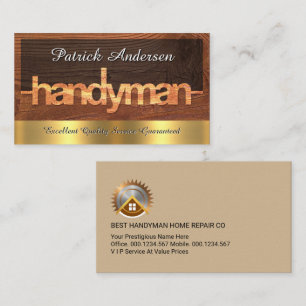 Handwerker-Schilder auf Holzkorn Visitenkarte