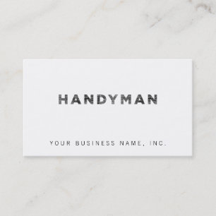 Handwerker [Schwarzer Faux-Letterpress-Stil] Visitenkarte
