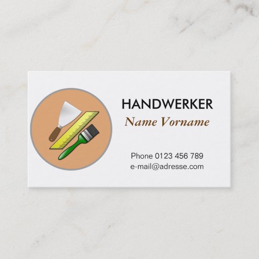 Handwerker Visitenkarte (Vorderseite)