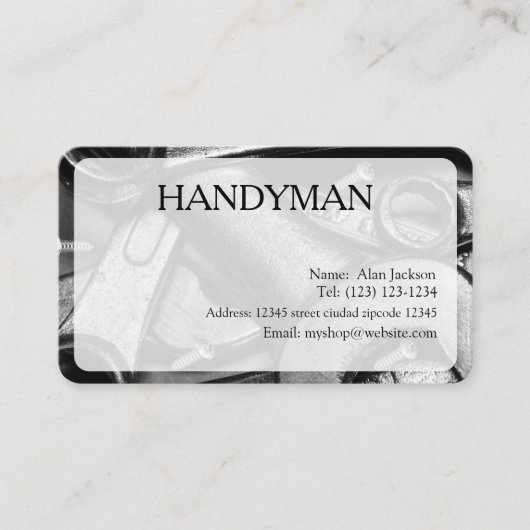 HANDWERKER Visitenkarte editierbar (Vorderseite)