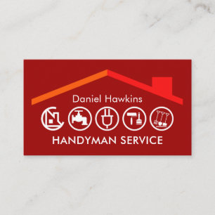 Handwerker Werkzeuge Dachgeschoss Gebäude Visitenkarte