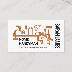 Handwerker Werkzeuge Dachreparatur Gebäude Visitenkarte