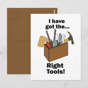 Handwerker Werkzeugkiste Ich habe die richtigen We Postkarte