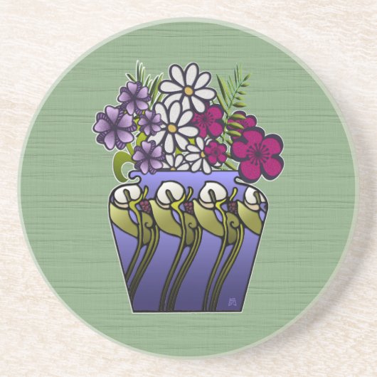 Handwerkerin Lily Vase Sandstone Getränkeuntersetzer (Vorne)