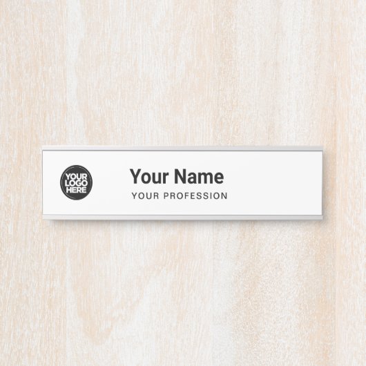 Handwerkliche Bezeichnung für einfache weiße Unter Türschild (Vorderseite )