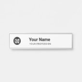 Handwerkliche Bezeichnung für einfache weiße Unter Türschild (Vorderseite )