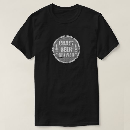 Handwerks-Bier Brauer-Beunruhigte Farbe weiß und T-Shirt (Design vorne)